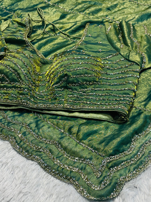 Frendy Silk Saree with Ready-Made Blouse – Elegant Party Wear Designer Saree