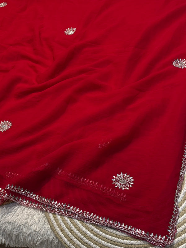 Luxury Georgette Chiffon Saree with Soft Flow & Elegant Drape