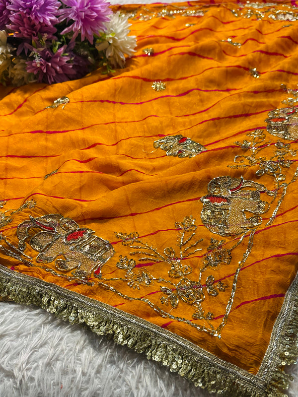 Elegant Chiffon Saree with Graceful Fall