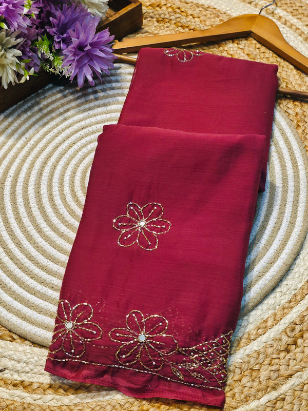 Elegant Chiffon Saree with Soft Flow & Lightweight Comfort