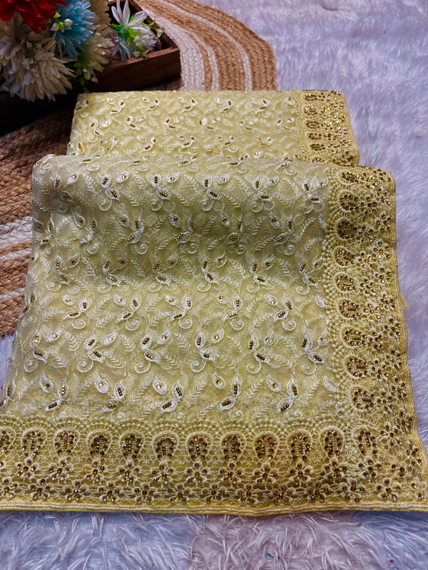 Lightweight Net Saree for Party Wear