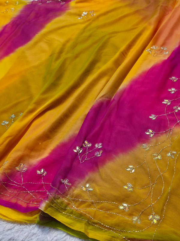 Elegant Chiffon Saree with Running Blouse Piece