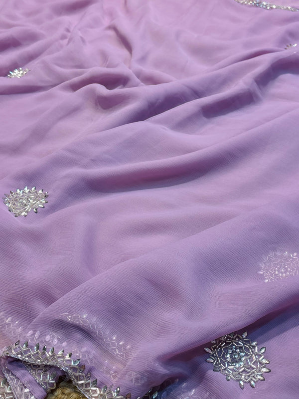 Luxury Georgette Chiffon Saree with Soft Flow & Elegant Drape
