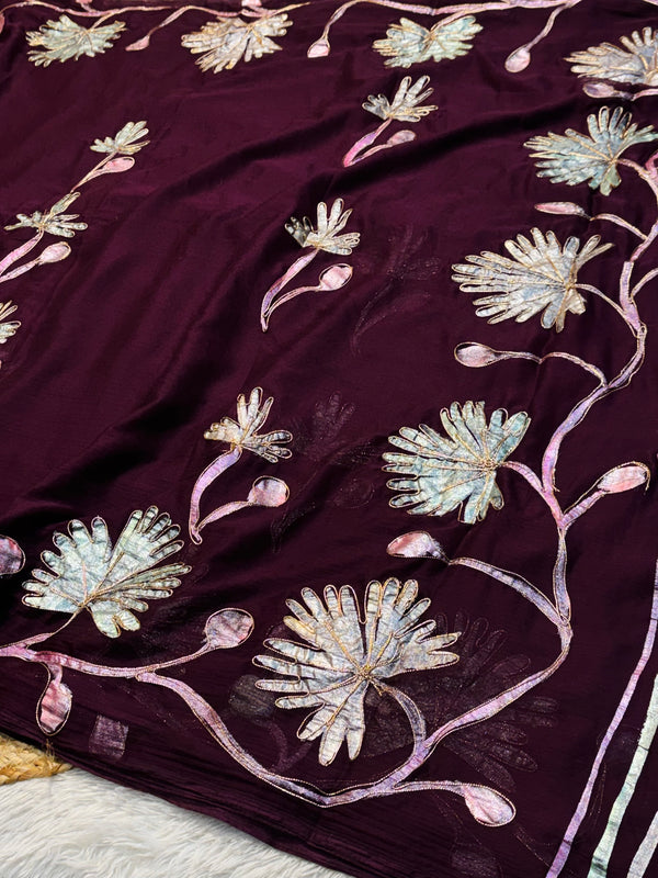 Semi Chiffon Saree with Elegant Flow & Lightweight Comfort