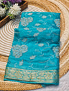 Premium Chinon Saree with Elegant Designer Work & Matching Blouse
