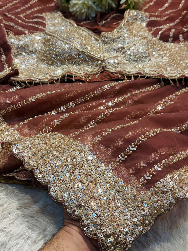 Elegant Net Saree Ready Made Blouse with Designer Finish