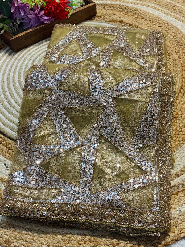Elegant Net Saree with Heavy Designer Blouse