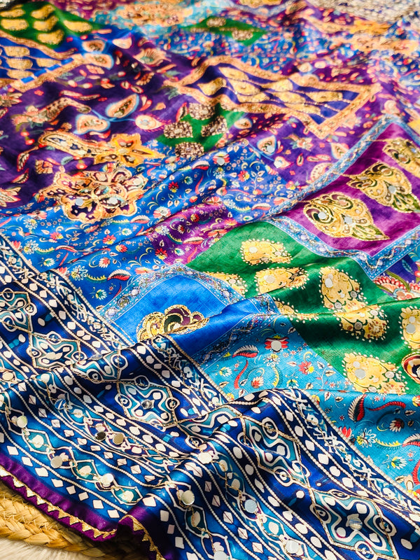 Premium Crab Silk Position Print Saree with Elegant Designer Look