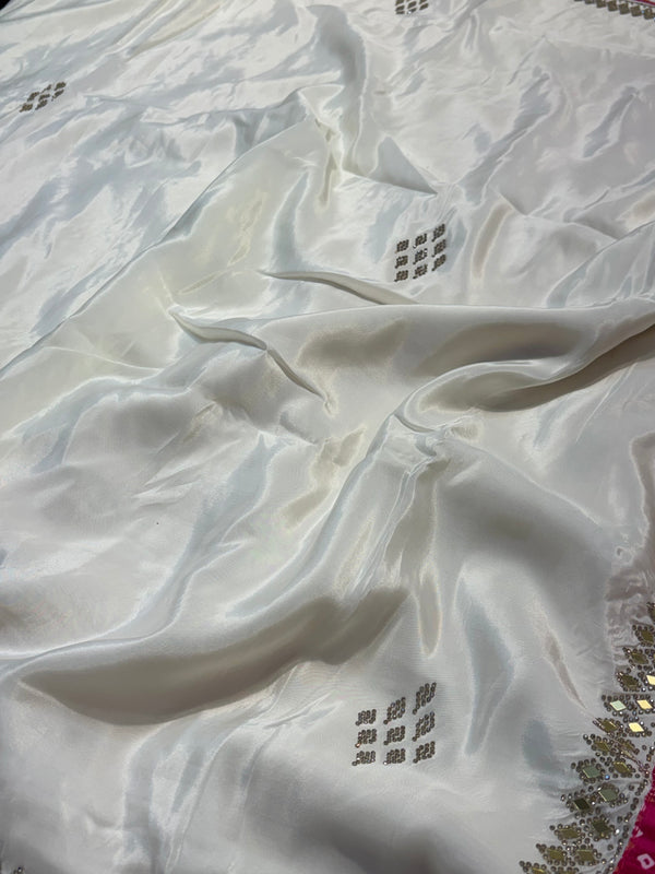 Elegant White Silk Saree – Timeless Grace & Sophisticated Look