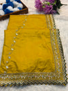 Yellow Designer Saree with Elegant Border Work