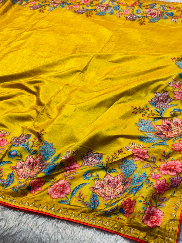 Elegant Crab Silk Saree with Rich Texture Finish