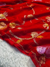 Semi Chiffon Brush Paint Saree with Unstitched Blouse Piece