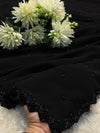 Elegant Black Georgette Saree with Stylish Look