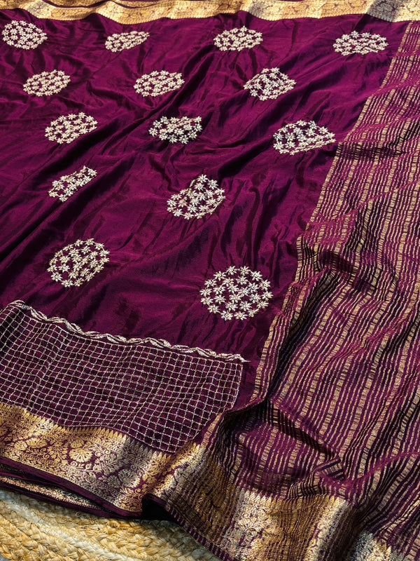 Designer Embroidered Saree with Elegant Border & Rich Pallu