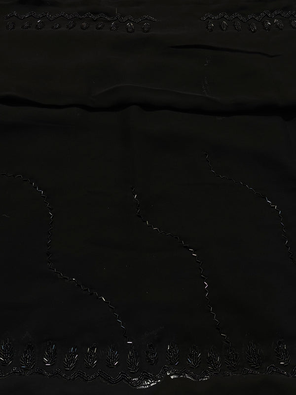 Elegant Black Georgette Saree with Timeless Charm