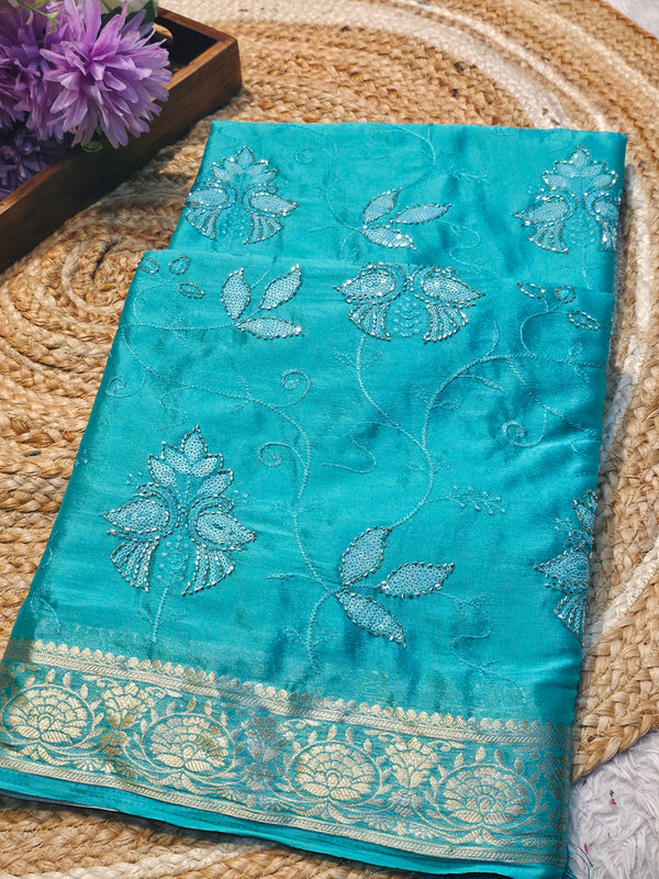 Elegant Chinon Saree with Soft Flow & Rich Finish