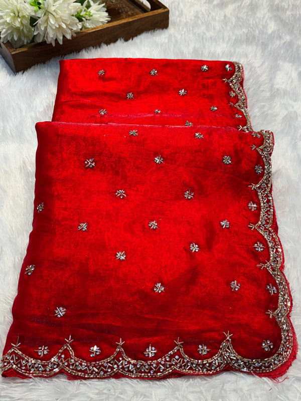Frendy Silk Saree – Elegant Soft Silk Designer Saree with Blouse Piece