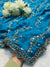 Embroidered Party Wear Saree in Blue, Purple & Maroon with Heavy Border