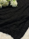 Black Elegant Georgette Saree with Subtle Detailing