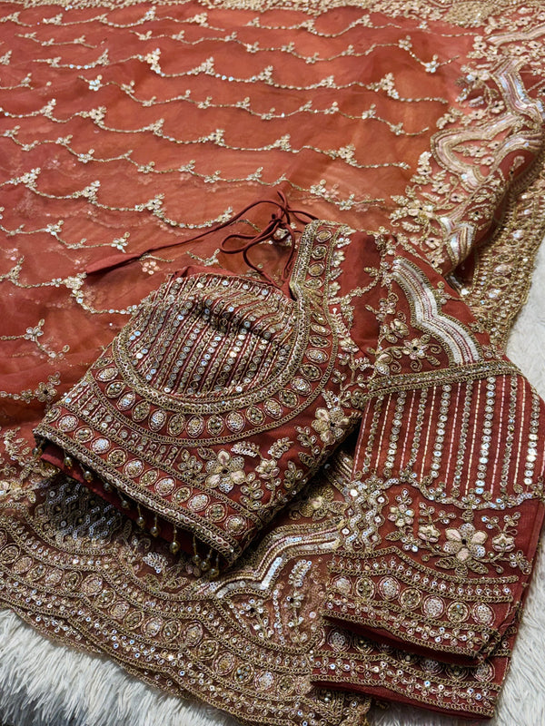 Elegant Net Saree with Ready-Made Blouse