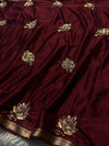Elegant Chinon Saree with Designer Work