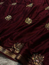Elegant Chinon Saree with Designer Work