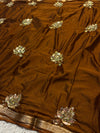 Elegant Chinon Saree with Designer Work