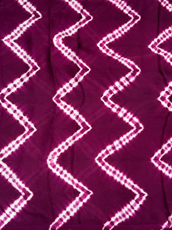 Wine Leriya Modal Silk Zari Pallu Saree And Tie Dye Ajrakh