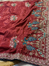 Elegant H.O. Silk Saree with Intricate Handwork