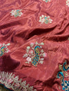 Elegant H.O. Silk Saree with Intricate Handwork