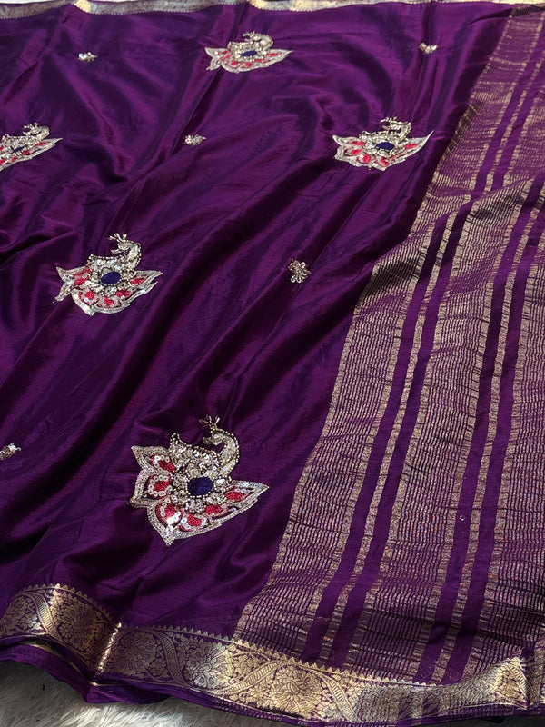 Elegant Chinon Saree with Premium Finish