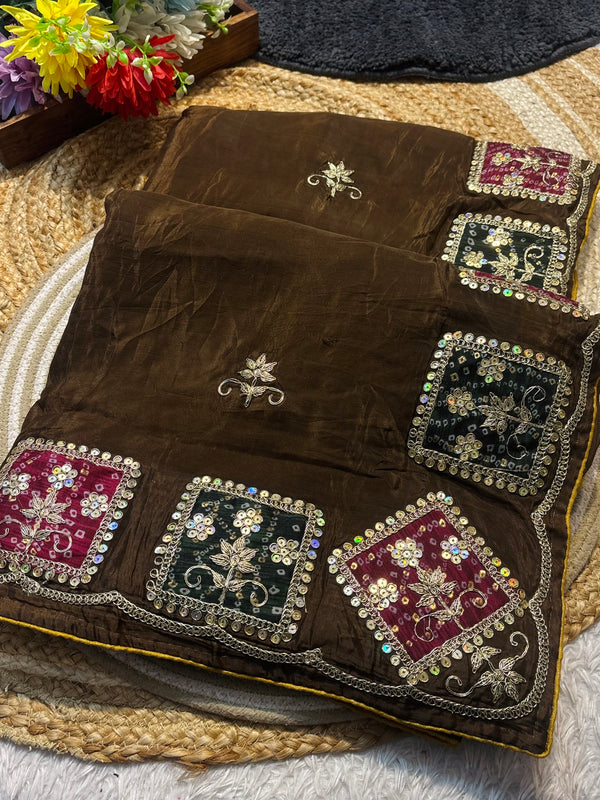 Premium H.O. Silk Saree – Elegant Handwork & Timeless Grace