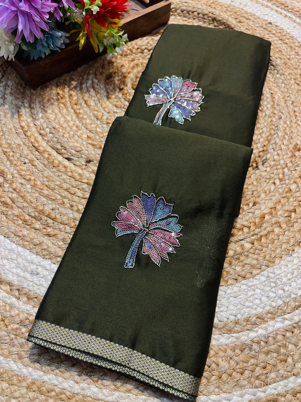 Premium Chinon Saree with Elegant Design & Graceful Drape
