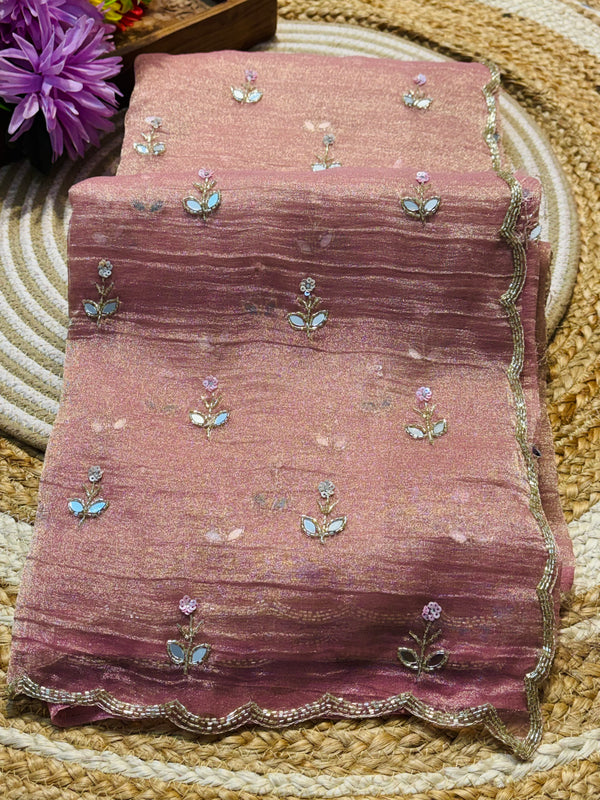 Elegant Tissue Saree – Timeless Grace & Royal Charm
