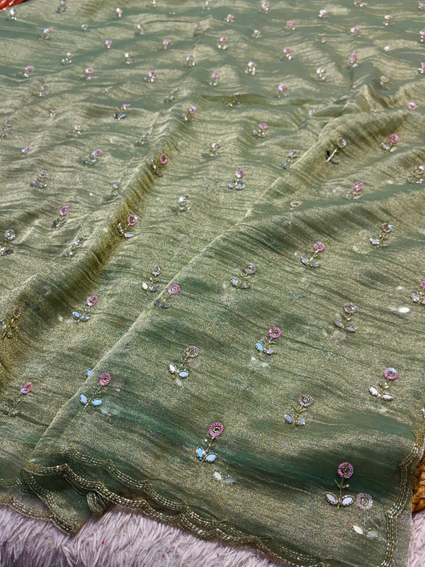Elegant Tissue Saree – Timeless Grace & Royal Charm