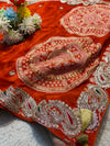 Premium H.O. Silk Saree with Elegant Handwork