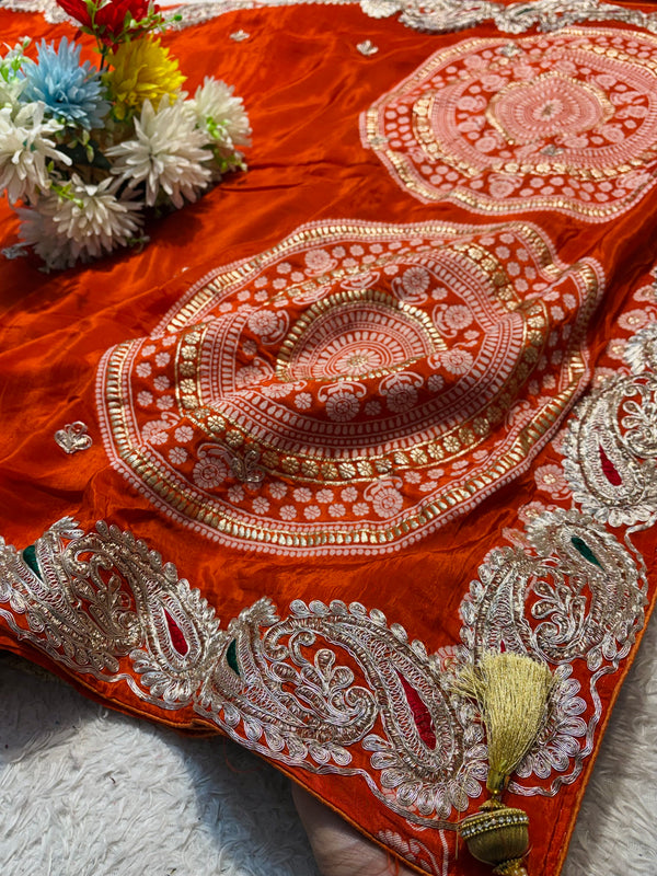 Premium H.O. Silk Saree with Elegant Handwork