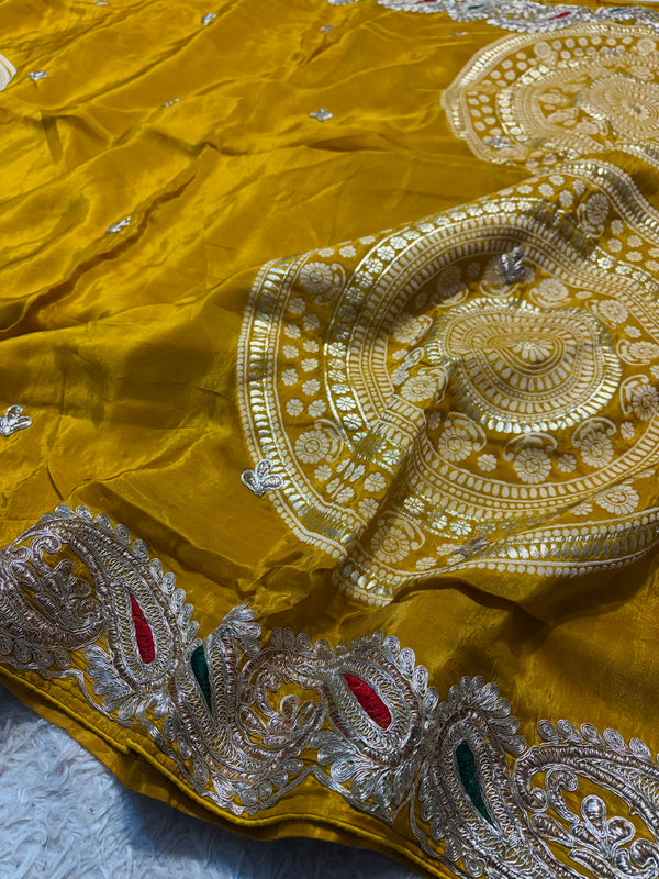 Premium H.O. Silk Saree with Elegant Handwork