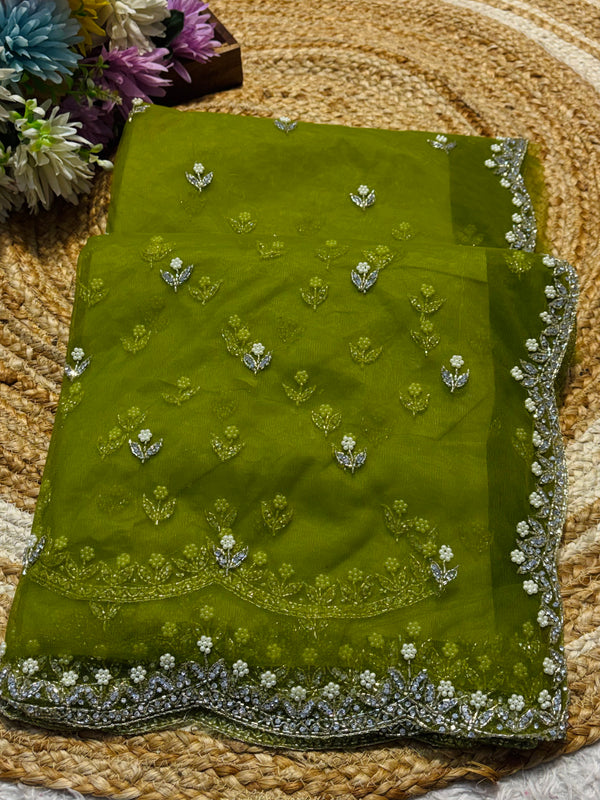 Premium Net Saree with Designer Blouse