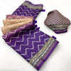 Amazing Purple Maheshwari Cotton Silk Saree With Digital Prints