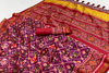 Woebegone Wine Handloom Patola Soft Silk Saree