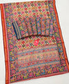 Ajrakh Kalamkari Pure Maslin Silk Saree With Evocative Blouse Piece