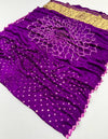 Arresting Purple Pure Bandhni Zari Pallu Modal Soft Silk Saree With Blouse