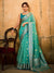 Aqua Blue Traditional Banarasi Silk Saree