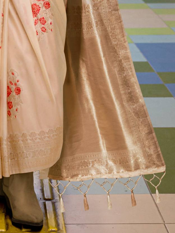 Alabaster Handloom Katan Silk Saree