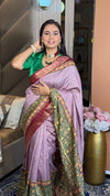 Alluring Hot Pink Ajrakh Kashmiri Modal silk Saree