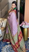 Alluring Hot Pink Ajrakh Kashmiri Modal silk Saree