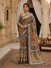 Crab Silk Saree with Ready-Made Blouse | Elegant Party Wear